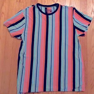 San Francisco Work Shirt Large striped pink black blue